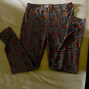 Poof large kids rainbow with strips leggings.  Super soft hardly worn!